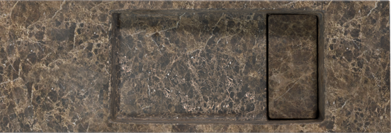 Balmani Mood Handwaschbecken: Dark Emperador Marmor, 65 x 20 cm