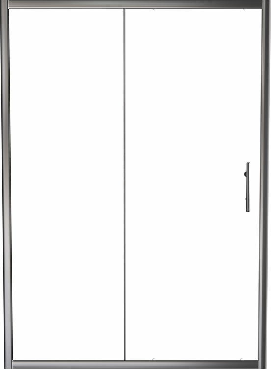 Linie Cadiz porte coulissante 140 cm x 190 cm verre transparent profil chrome brossé
