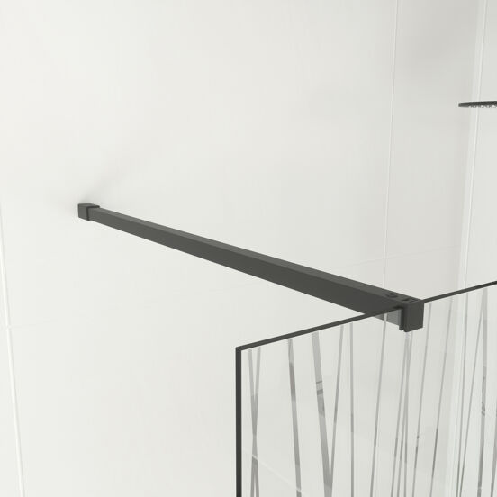 Balmani Modular douche à l'italienne 180 x 200 cm verre mikado profil noir mat