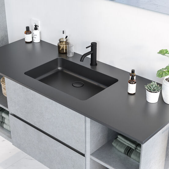 Storke Scuro plan simple quartz mat 135 x 52 cm