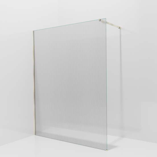 Balmani Modular inloopdouche: 160 x 200 cm, Ribs met coating, Brushed Champagne Gold profielen