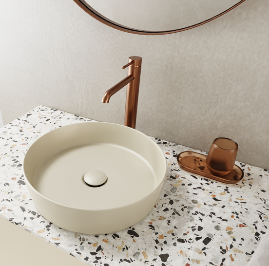Balmani Fiyi vasque à poser Solid Surface Dune mat rond Ø 39 cm