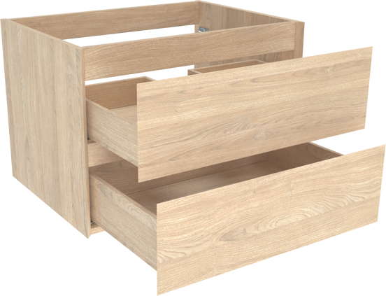 Balmani Mitra zwevende wastafelonderkast 75 x 55 cm fineer naturel eiken 2 lades