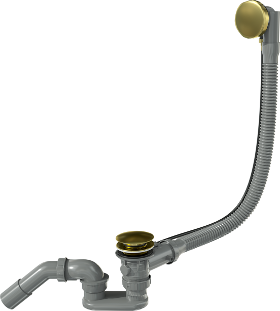 Santeg Unibath Flat badafvoer met overloop 70cm Brushed Gold