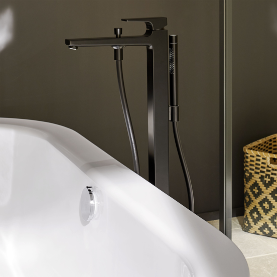 Hansgrohe Metropol robinet de bain îlot avec douchette noir mat
