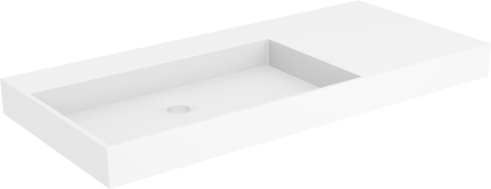 Storke jura plan vasque asymétrique à gauche mat Solid Surface 100 x 46 cm