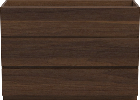 Storke Edge stehender Waschbeckenunterschrank: 120 x 46 cm, Nussbaum, 3 Schubladen