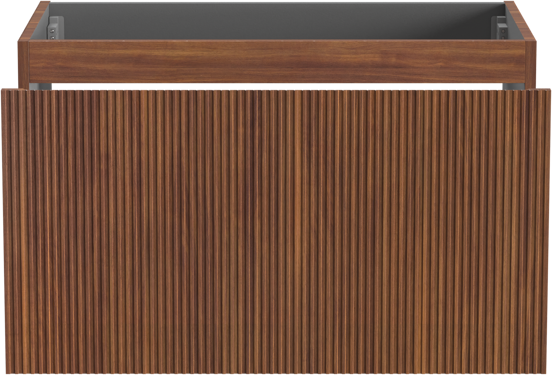 Storke Ribs meuble sous-vasque suspendu 85 x 52 cm noyer 2 tiroirs