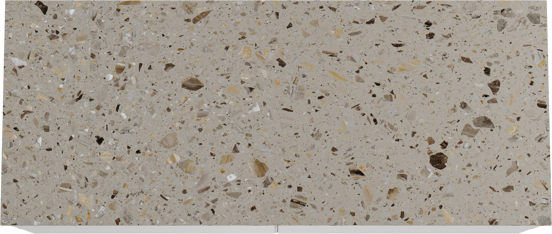 Balmani Mitra zwevend badkamermeubel 135 x 55 cm mat wit met Stretto enkel of dubbel tablet in terrazzo greige terrazzo