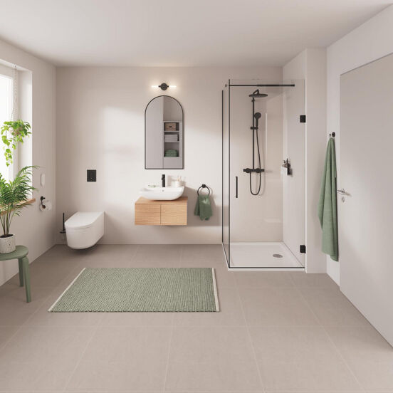 Grohe Vitalio Start set de douche de pluie robinet thermostatique noir mat