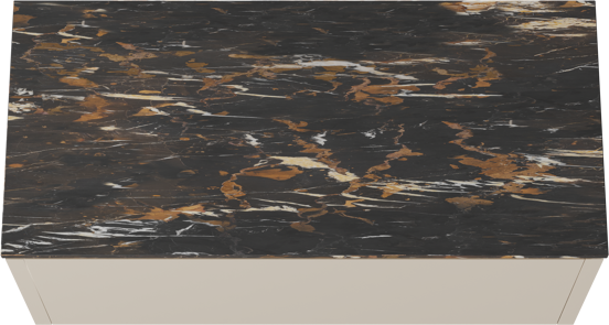 Balmani Eclips meuble salle de bains suspendu 120 x 55 cm Sandbeige avec Stretto tablette simple en Portoro Gold marbre