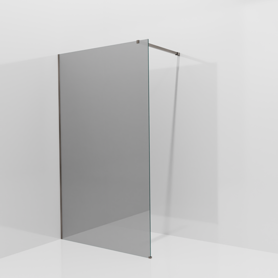 Balmani Modular douche à l'italienne: 120 x 200 cm, Miroir Reflex, avec coating, Profil Brushed GunMetal