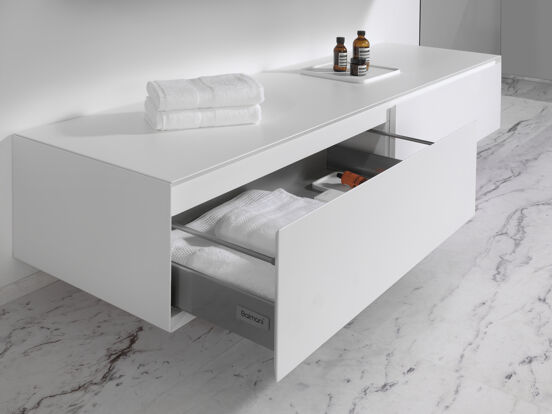 Balmani Mitra Elements zwevende wastafelonderkast 180 x 50 cm mat wit 2 lades