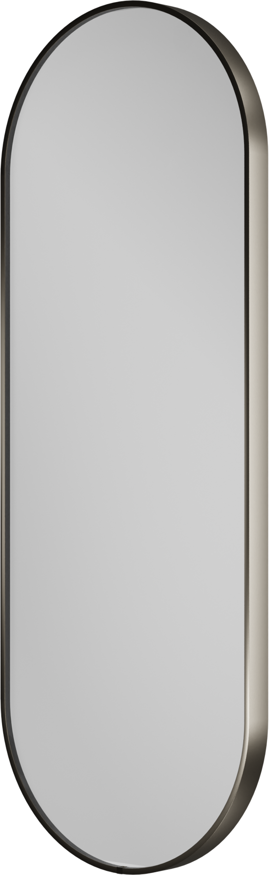 Balmani Secret ovaal badkamerspiegel Brushed Gunmetal 45 x 120 cm met spiegelverlichting en anti-damp