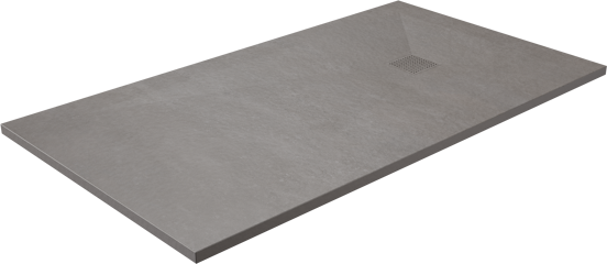 Balmani Impress douchebak 160 x 90 cm composiet betongrijs rock structuur