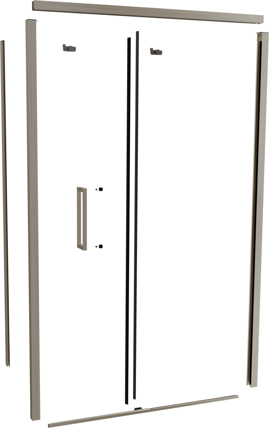 Balmani Senses Design 120 cm rechts douchecabine met schuifdeur profielenset brushed coolmetal