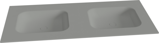 Balmani Tablo Arcato Doppelwaschtisch mit Crepine Matt Steingraue Solid Surface 135 x 55 cm