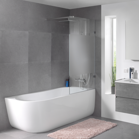 Blaufoss Versa Square Duschsystem: Chrom glänzend (Ohne Duscharmatur)
