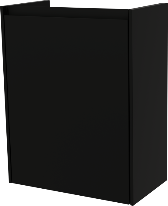 Storke Edge zwevend toiletmeubel 40 x 22 cm mat zwart met Vida wastafel in glanzend composiet marmer