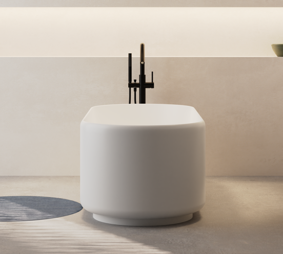 Balmani Scala Soft baignoire ilôt ovale 170 x 70 cm Solid Surface blanc mat