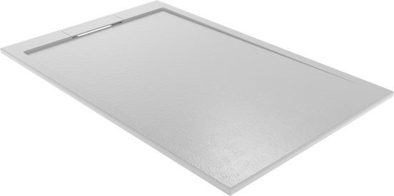 Balmani Indus receveur de douche 140 x 90 cm marbre composite gris clair texture ardoise