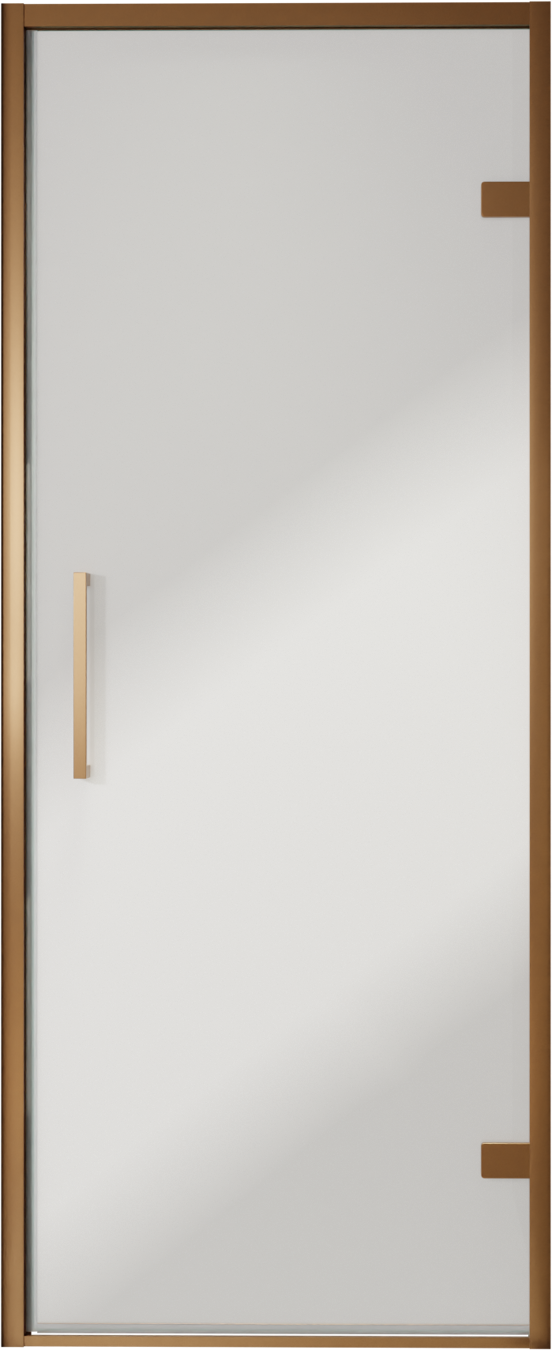 Balmani Senses Design porte pivotante à droite 90 cm x 210 cm verre Miroir Reflex, Profil Brushed Rosegold, coating inclus