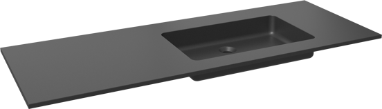 Storke Scuro Waschtisch, rechts, Quarz matt, 140 x 52 cm, Schrankkombination 35 cm