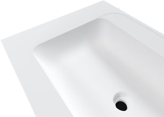 Balmani Tablo Strada enkele wastafel matte composietmarmer (wit) 120 x 55 cm