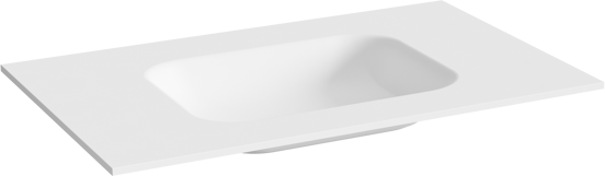 Balmani Tablo Arcato gecentreerde wastafel matte Solid Surface 90 x 55 cm, afvoerplug inbegrepen