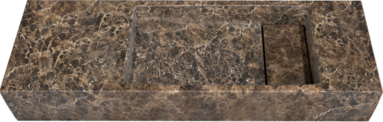 Balmani Mood Handwaschbecken: Dark Emperador Marmor, 65 x 20 cm
