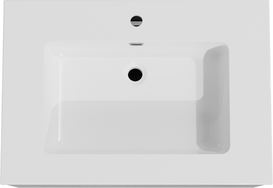 Storke Edge meuble salle de bains suspendu 75 x 52 cm béton gris foncé avec Diva plan simple en marbre composite blanc brillant
