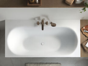 Balmani Rallanta Cresta baignoire encastrable double 180 x 90 cm Solid Surface blanc mat