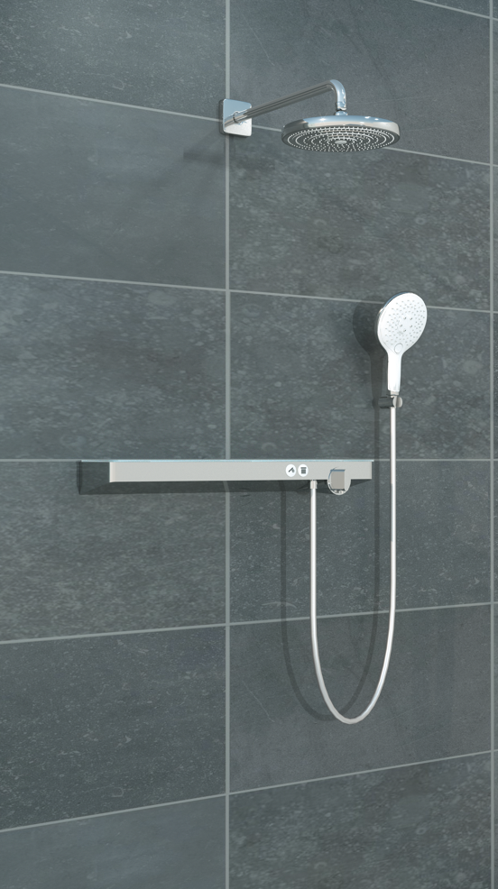 Hansgrohe Raindance Select S 150 Ecosmart Handbrause, 3 Strahlfunktionen, Chrom glänzend und weiß