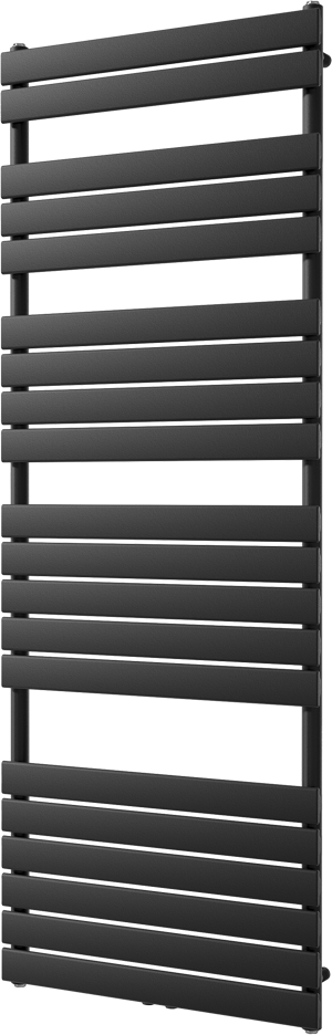 Vipera Vulcan enkele handdoekradiator 70 x 190 cm centrale verwarming mat zwart zij- en middenaansluiting 1.575W