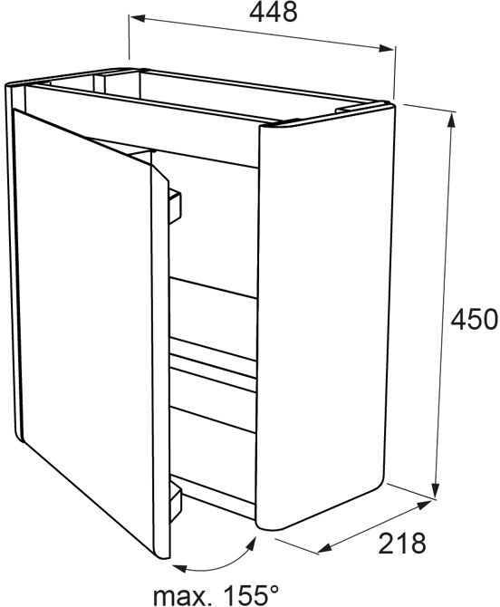 Balmani Fara zwevend toiletmeubel 45 x 22 cm amerikaans notenhout met Fara wastafel in Carrara marmer