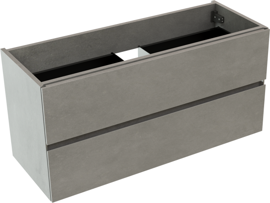 Storke Edge meuble sous-lavabo suspendu 100 x 40 cm béton gris foncé 2 tiroirs