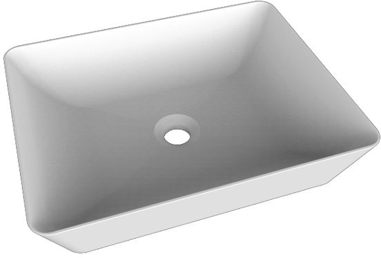 Balmani Still vasque à poser mat Solid Surface rectangulaire 48 x 38 cm