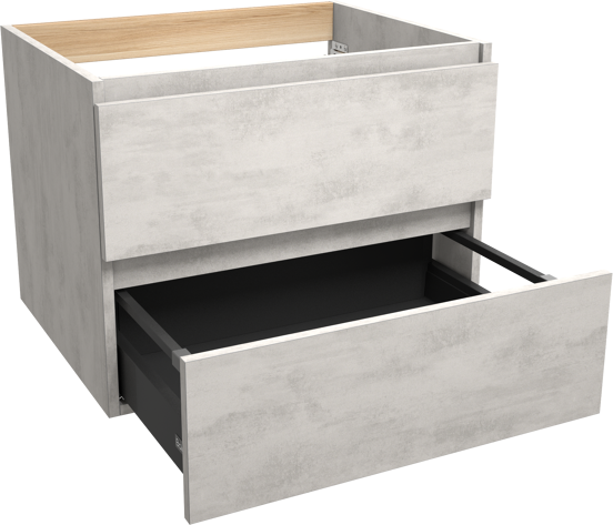 Balmani Lucida zwevende wastafelonderkast 67,5 x 55 cm beton zilvergrijs 2 lades