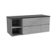 Storke Edge Badmöbel mit Panton Waschtischplatte für Aufsatzwaschbecken
