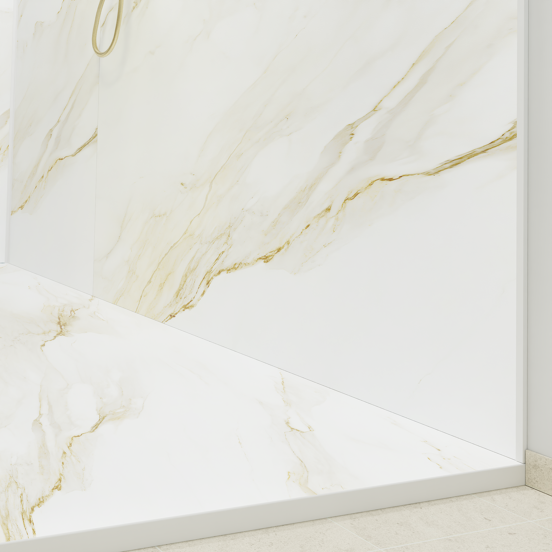 Luca Varess Suite Duschwanne 180 x 90 cm Marmorkomposit Marble Gold 