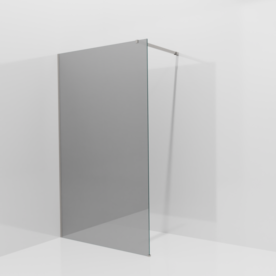 Balmani Modular Walk-In Dusche: 120 x 200 cm, Reflex-Spiegelglas, inklusive Coating, Profil Brushed Inox