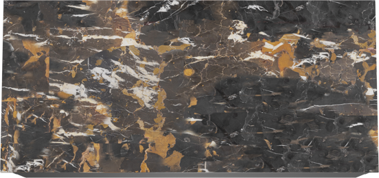 Balmani Mitra meuble salle de bains suspendu 120 x 55 cm noir mat avec Stretto tablette simple en marbre portoro gold