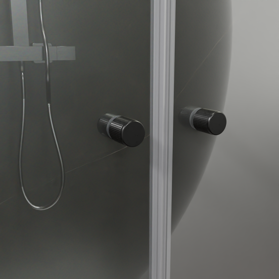 Luca Varess Kuresa douche pendeldeur 100 x 200 cm helder glas mat zwart profiel