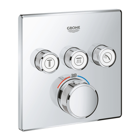 Grohe Grohtherm SmartControl Square Thermostat-Duscharmatur: Unterputz, für 3 Verbraucher, Chrom glänzend
