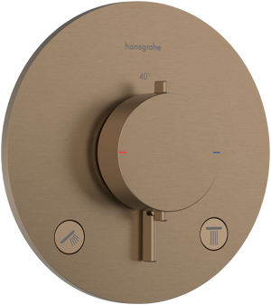 Hansgrohe Ecostat Comfort S Thermostat-Duscharmatur: Unterputz, für 2 Verbraucher, Brushed Bronze
