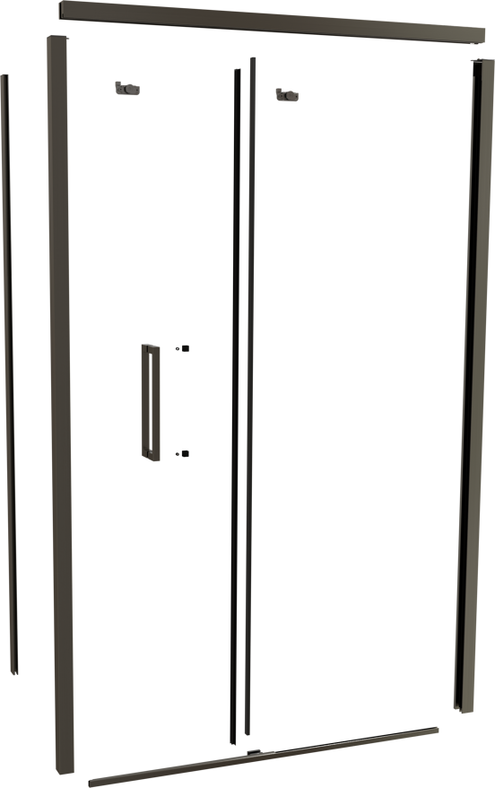Balmani Senses Design 120 cm rechts douchecabine met schuifdeur profielenset brushed gunmetal