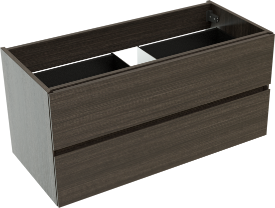 Storke Edge meuble sous-lavabo suspendu 100 x 46 cm chêne foncé 2 tiroirs