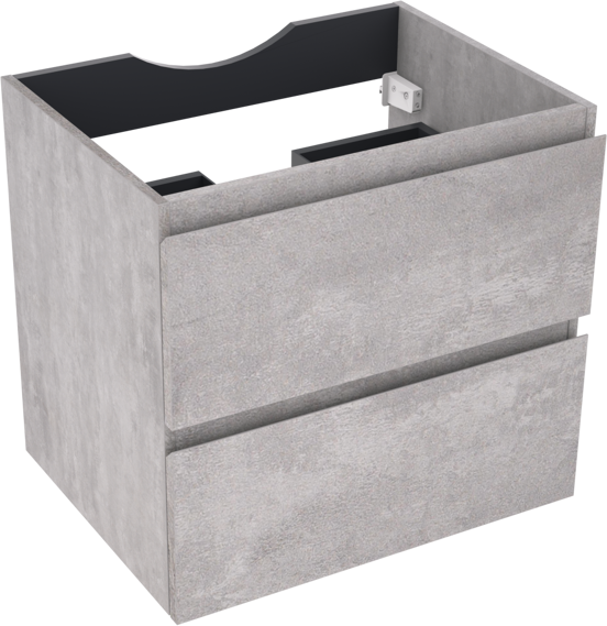 Linie Lado zwevende wastafelonderkast 60 x 46 cm beton donkergrijs 2 lades