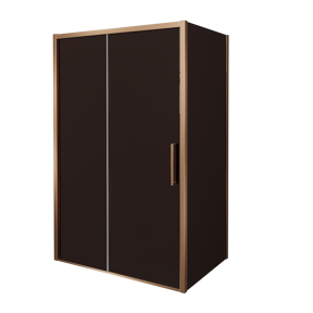 Balmani Senses Design douchehoek met linkse schuifdeur en vaste zijwand, 160 x 90 cm, Brons, Brushed Rosegold profielen