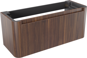 Storke Soft zwevende wastafelonderkast 120 x 46 cm Notenhout 2 lades